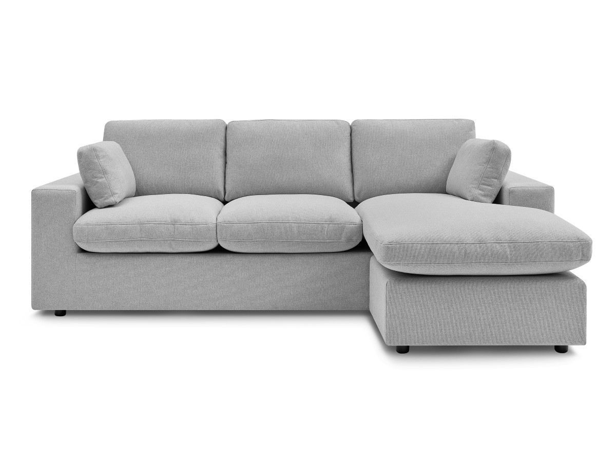 Bobochic Belair Ecksofa 220 × 139 cm Stoff Hellgrau