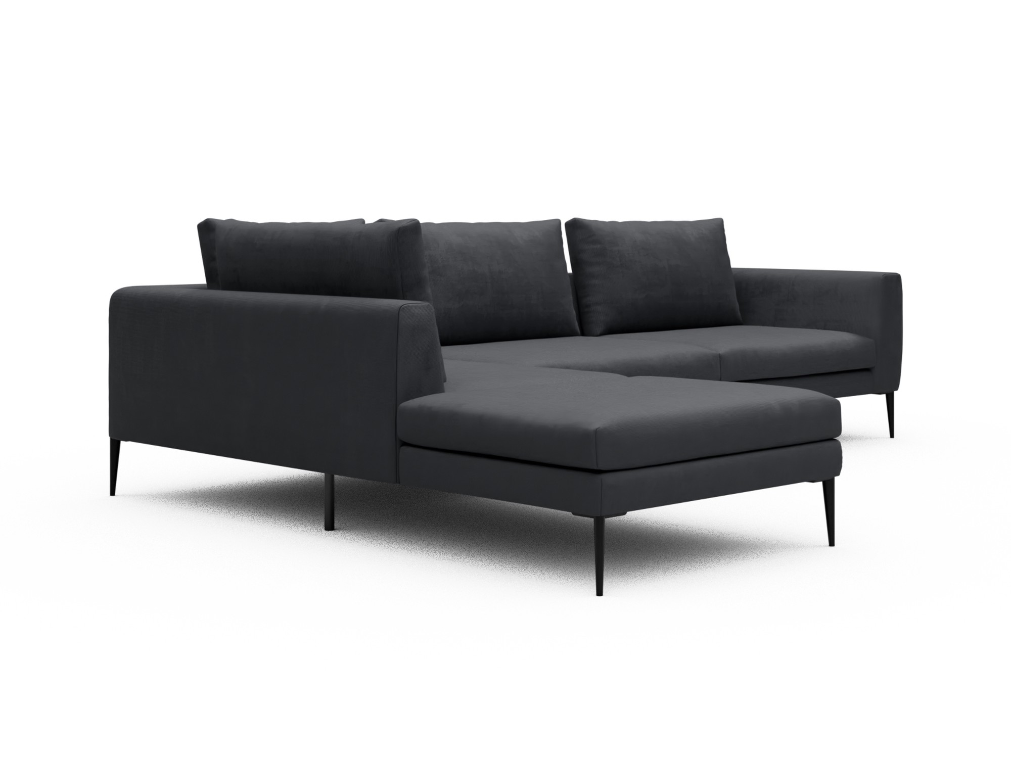 Skandi Home Ecksofa Paul Relax-Ecke links mit 3-Sitzer Cordufine-Slate-Grey moebelfaktor