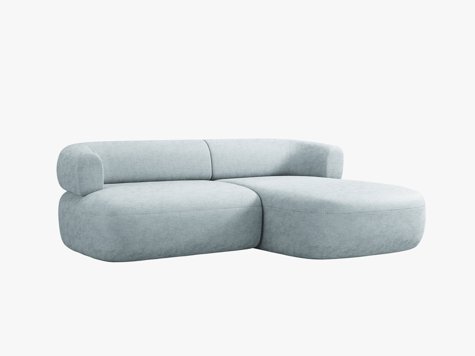 Micadoni 5-Sitzer Ecksofa Jenny Kleine Version Rechts Chenille Perfect Harmony Hellblau