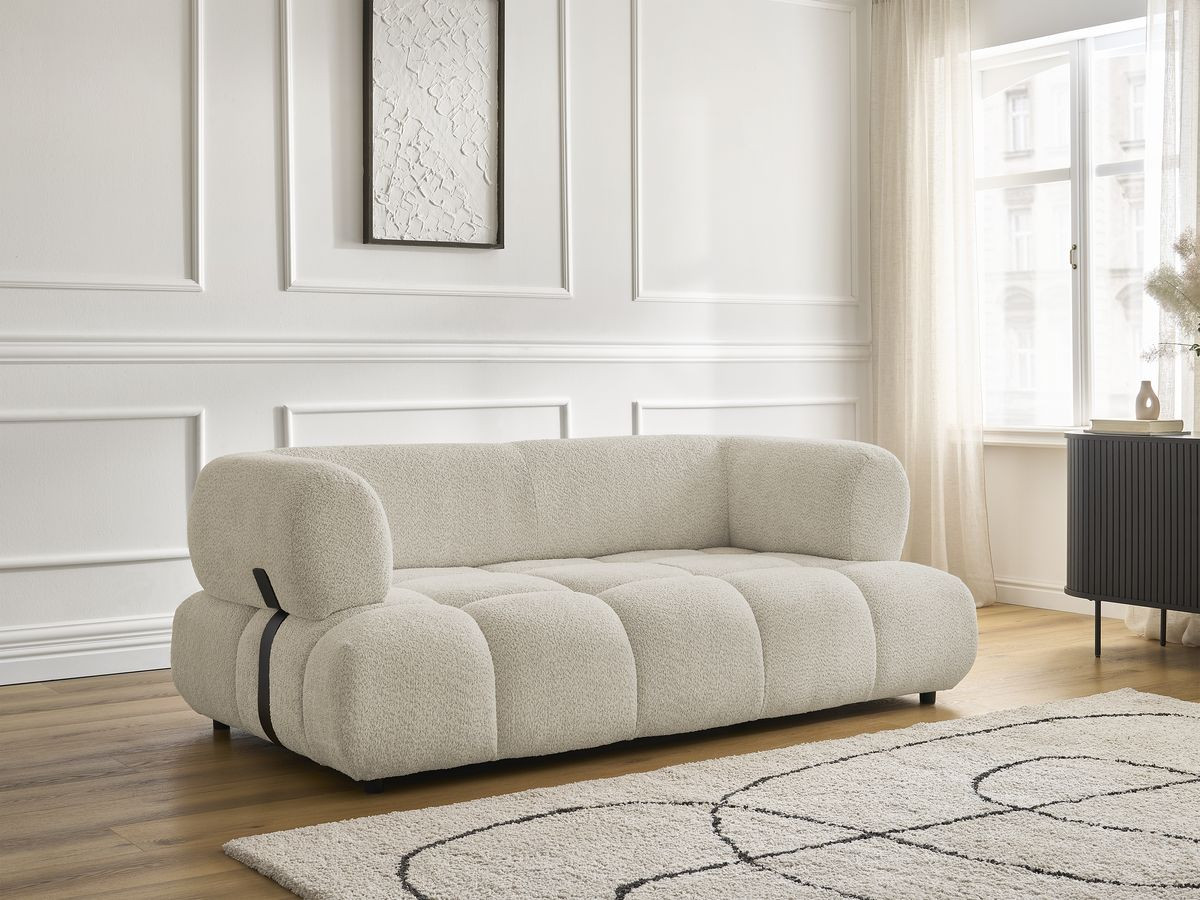 Bobochic Alya Sofa 2-Sitzer Bouclé-Stoff Beige