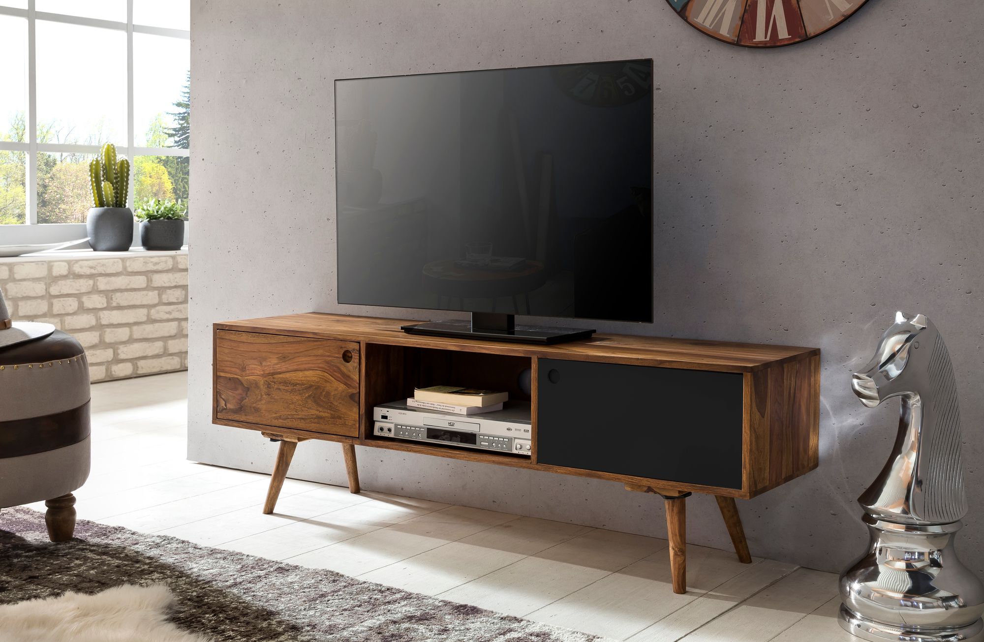 Lowboard Bindal Sheesham Massivholz Braun 140 × 35 × 45 cm