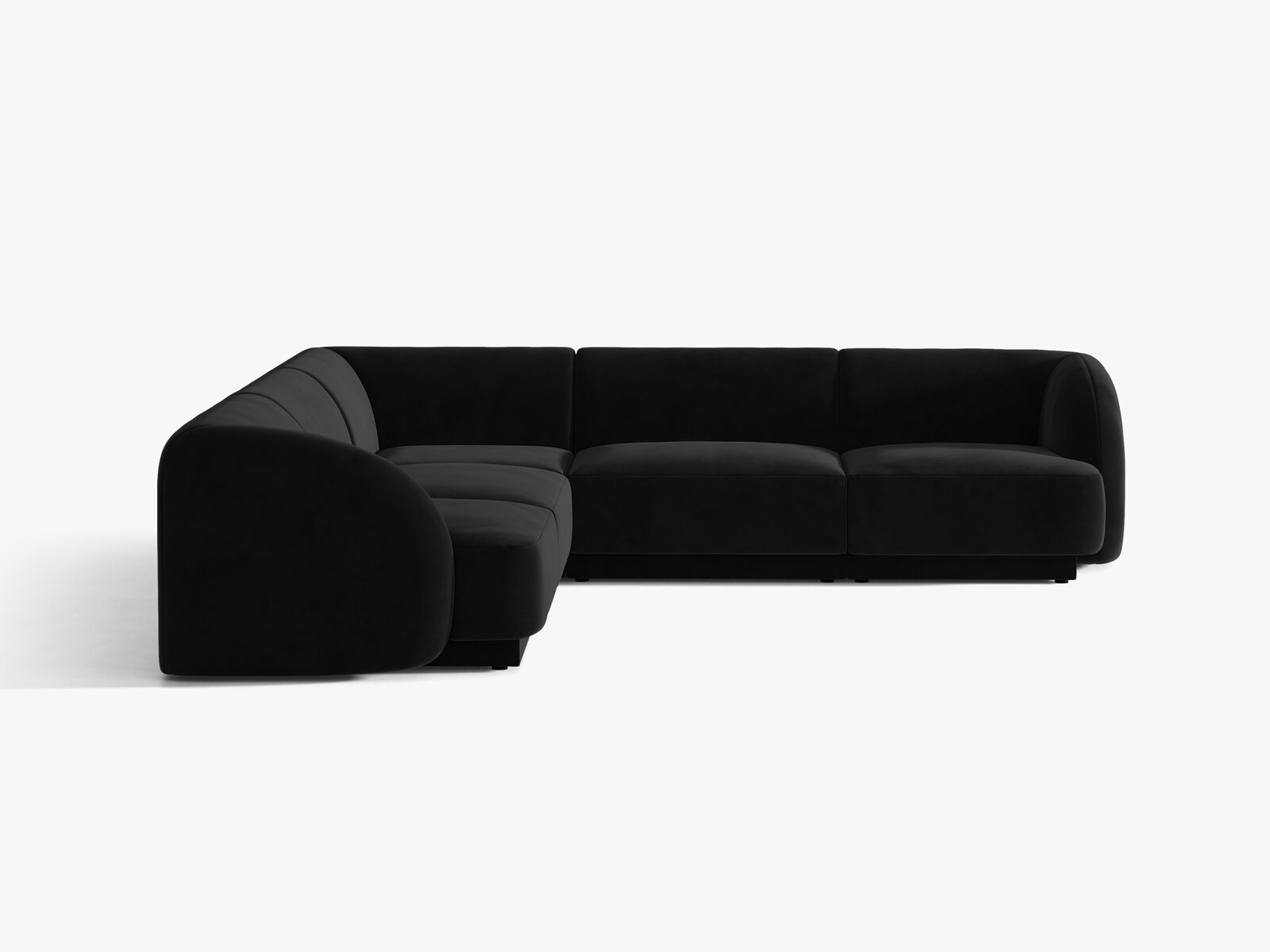 Micadoni 5-Sitzer Symmetrisches Ecksofa Miley Samt Bluvel Schwarz