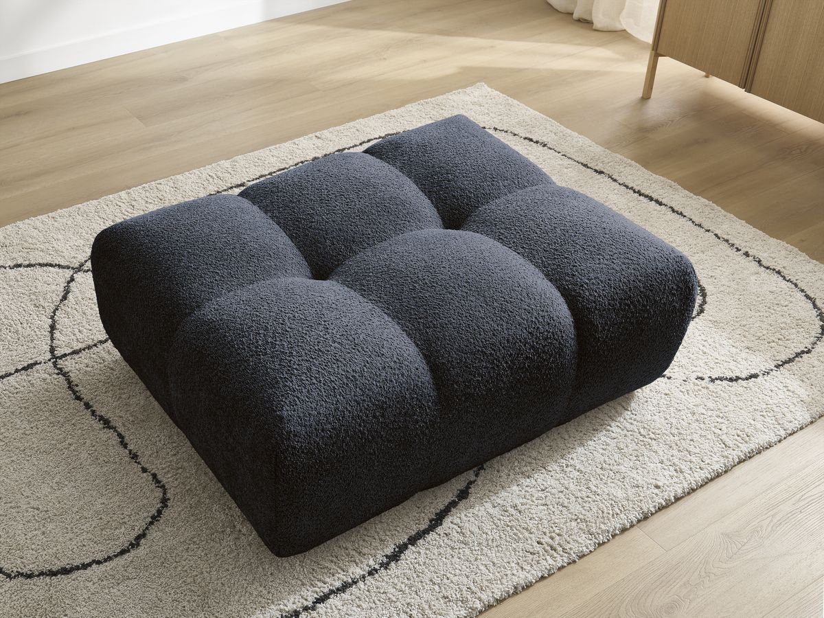 Bobochic Anakin Pouf Bouclé-Stoff Dunkelblau