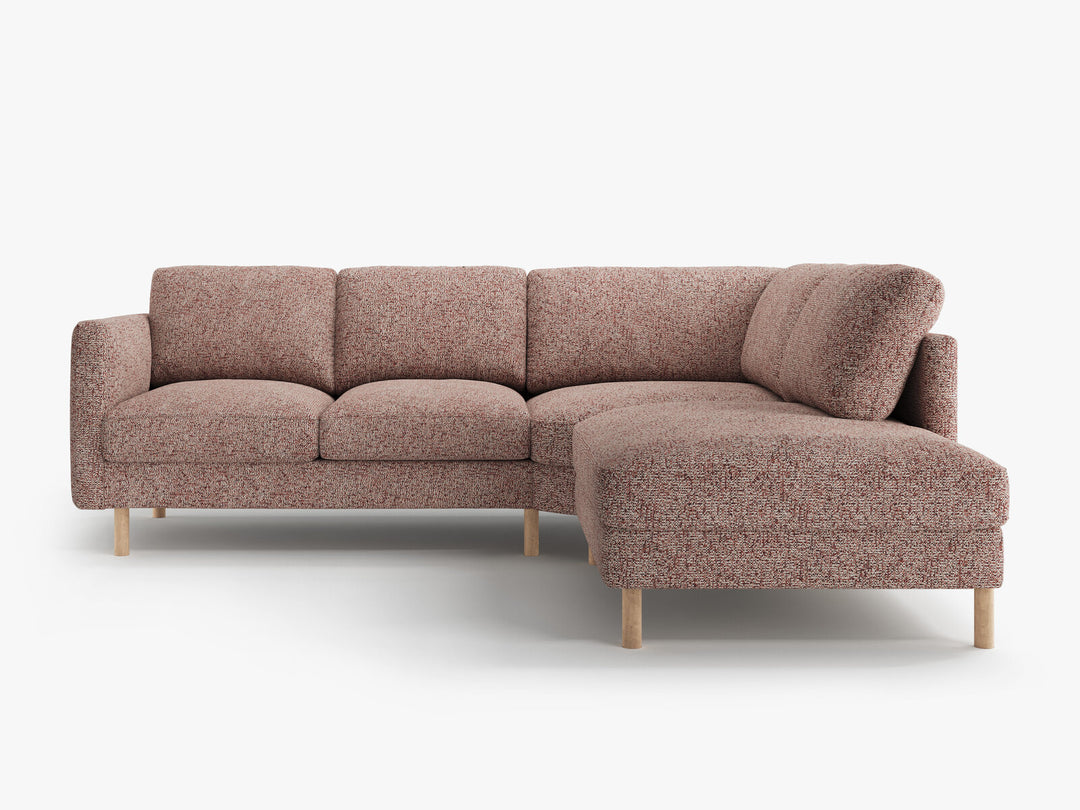 Micadoni Symmetrisches Ecksofa Eden 4-Sitzer Rechts Strukturierter Stoff Rosa Melange
