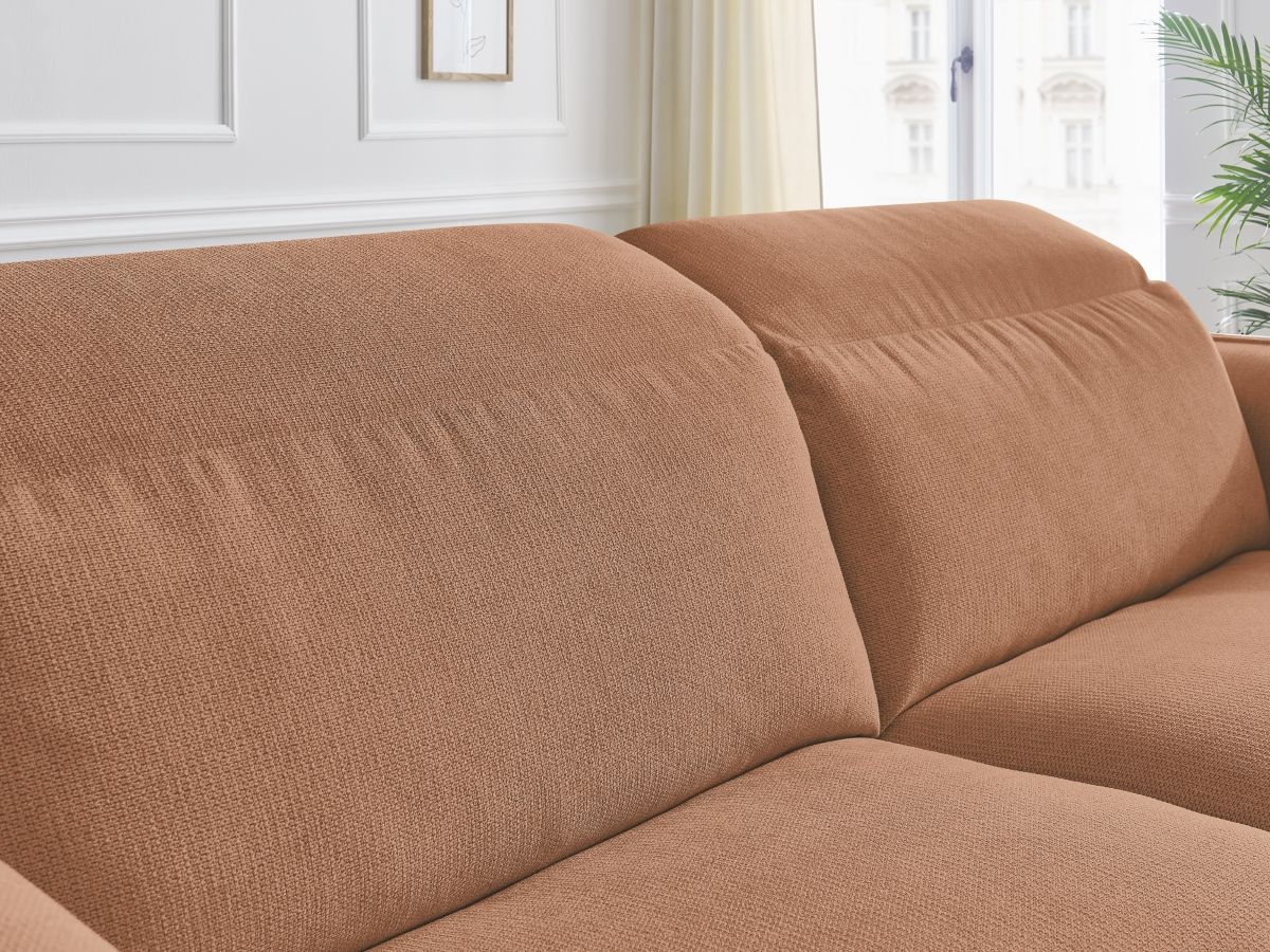 Bobochic Achille Schlafsofa 3-Sitzer Melange-Stoff Orange, Liegefläche 160 × 200 cm