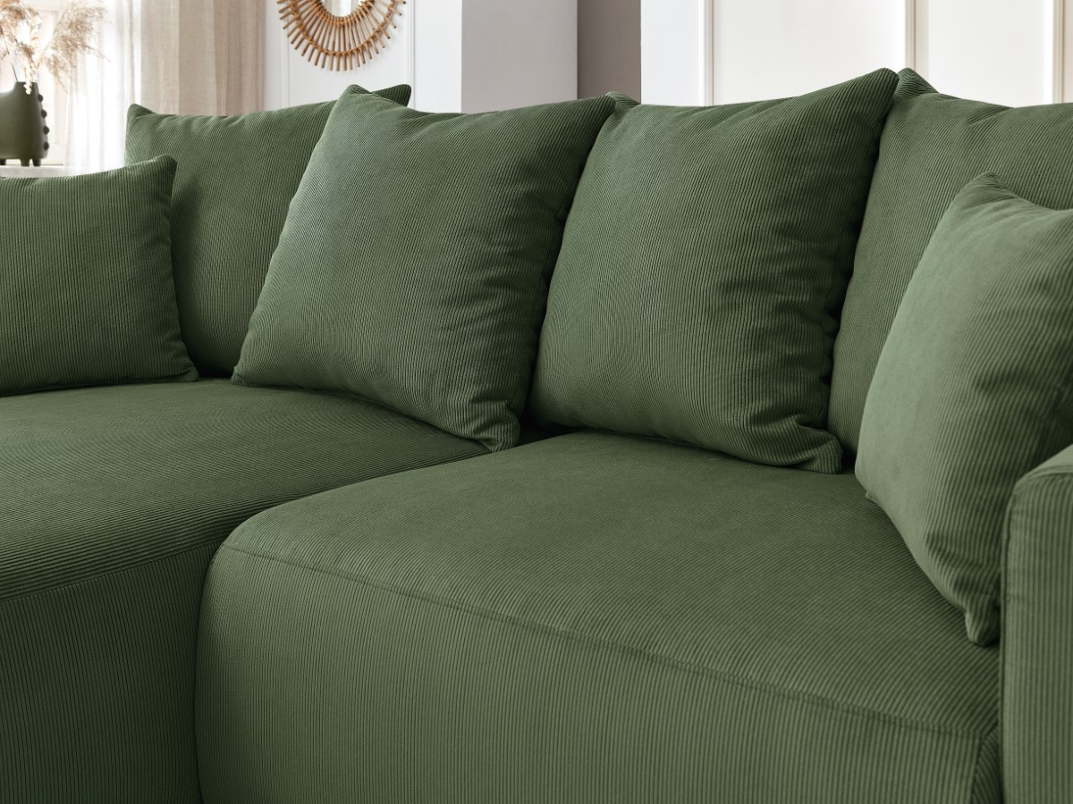 Bobochic Enjoy Ecksofa Cordsamt Grün Ecke links