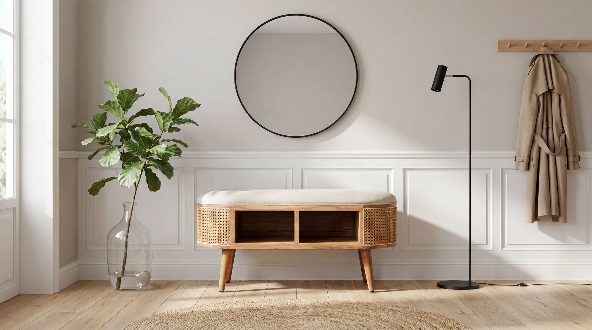 Sitzhocker Porsanger Akazie Massivholz 90 × 45 × 45 cm
