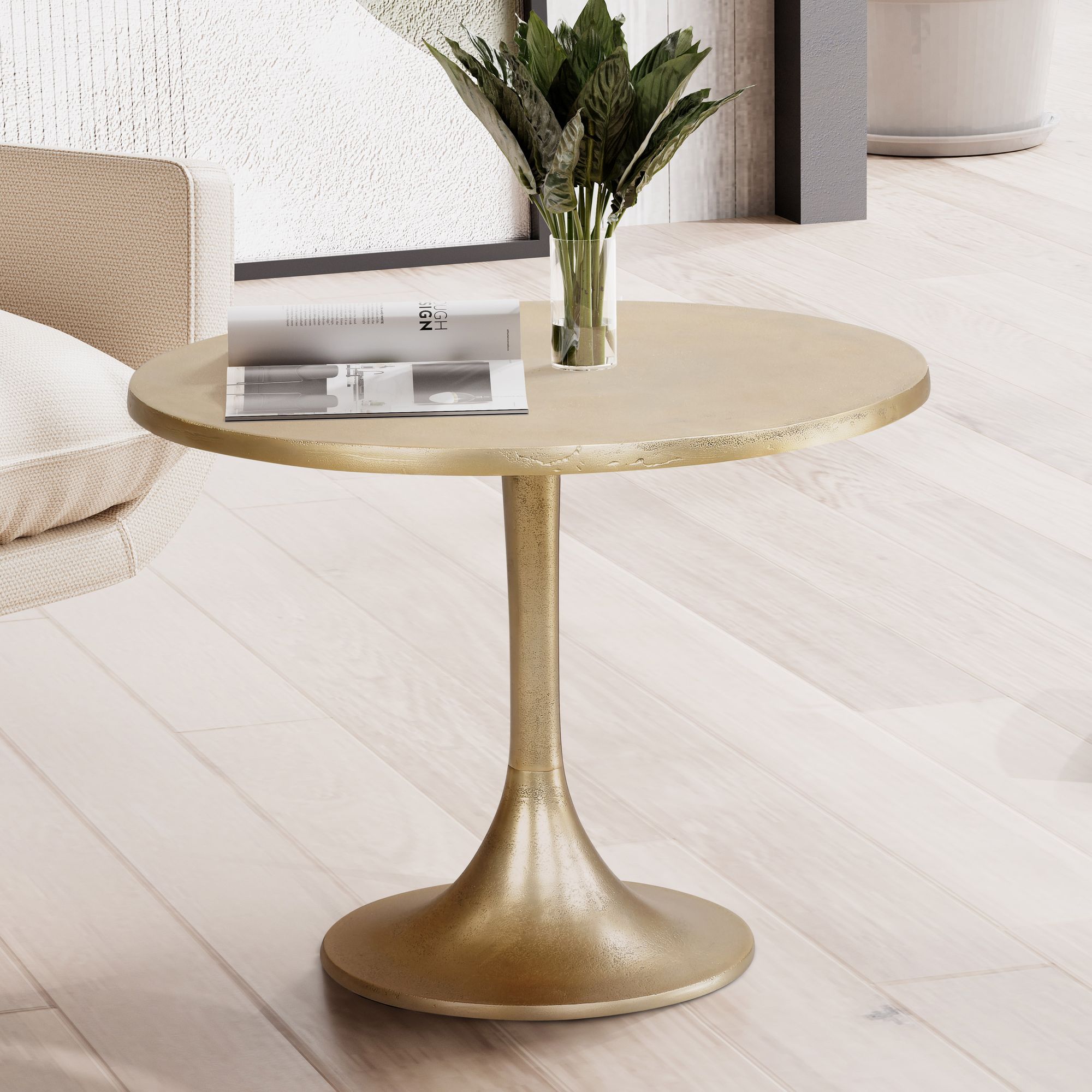 Couchtisch Hultsfred Aluminium Gold Ø 60 cm