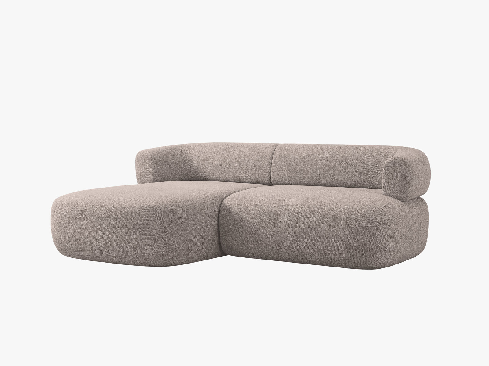 Micadoni 5-Sitzer Ecksofa Jenny Kleine Version Links Boucle Now or Never Hellbraun