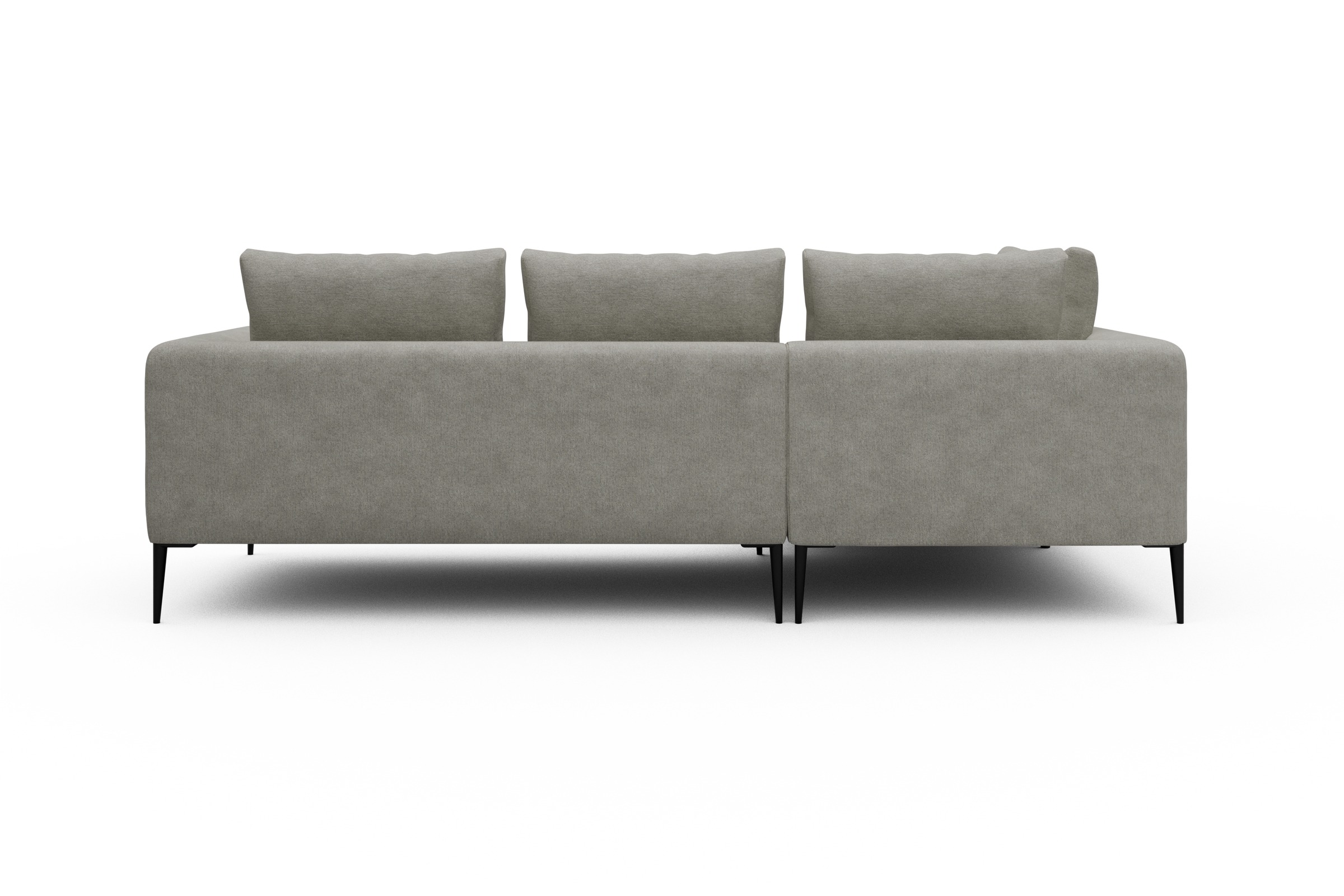 Ecksofa Paul Relax-Ecke links mit 2-Sitzer Carreno-Moon-Stone-White