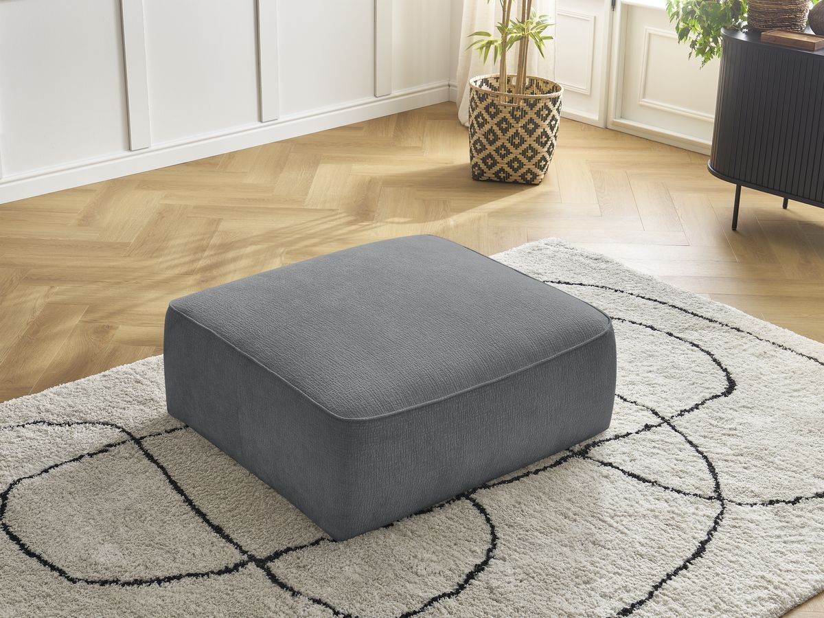 Bobochic Leopold Pouf Strukturstoff Dunkelgrau