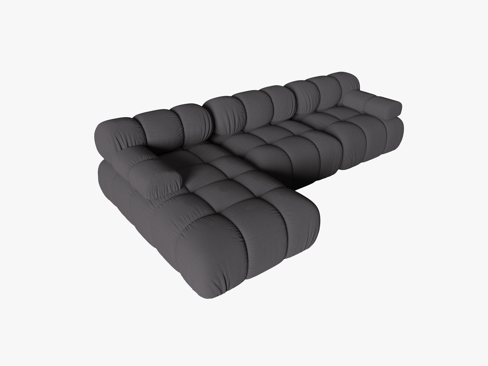 Micadoni Modulares Ecksofa Bellis 4-Sitzer Links 3D-Stoff Sonic Espresso