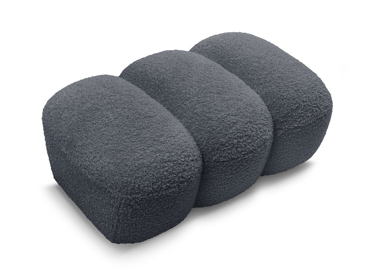 Bobochic Hippolyte Pouf Bouclé-Stoff Dunkelgrau