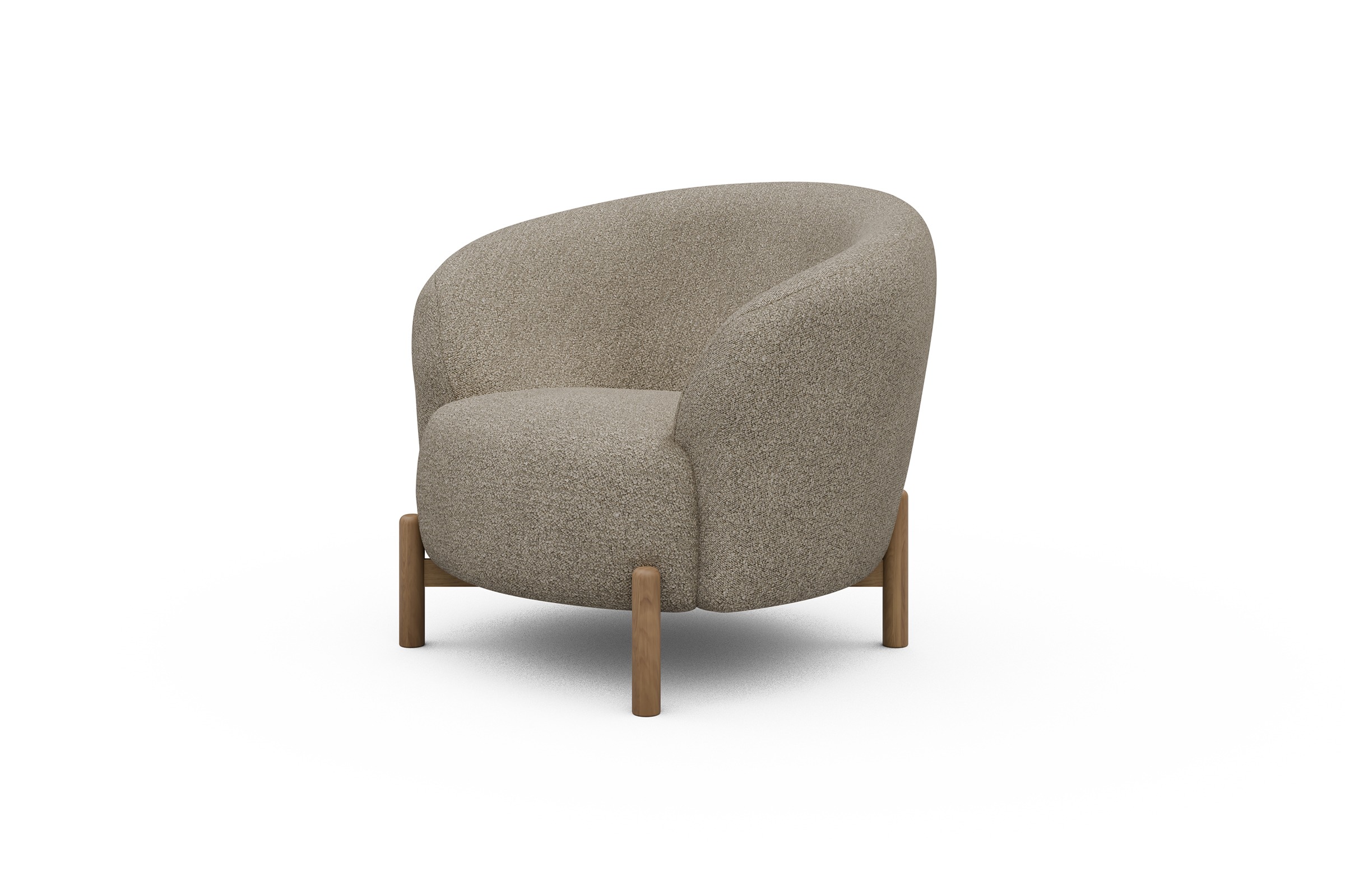 Sessel Ronda Holzbeine Eiche Natur Boucle-Belge