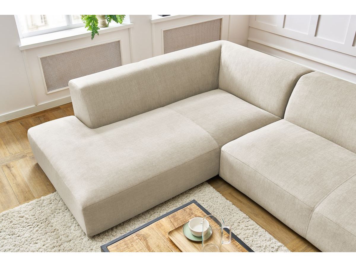 Bobochic Lavena Wohnlandschaft 359 × 220 cm Samt Beige Ecke rechts