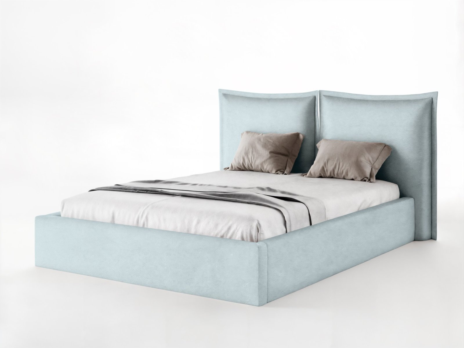 Polsterbett Verona Flachgewebe 180x200 mit Metallrahmen Raven 80