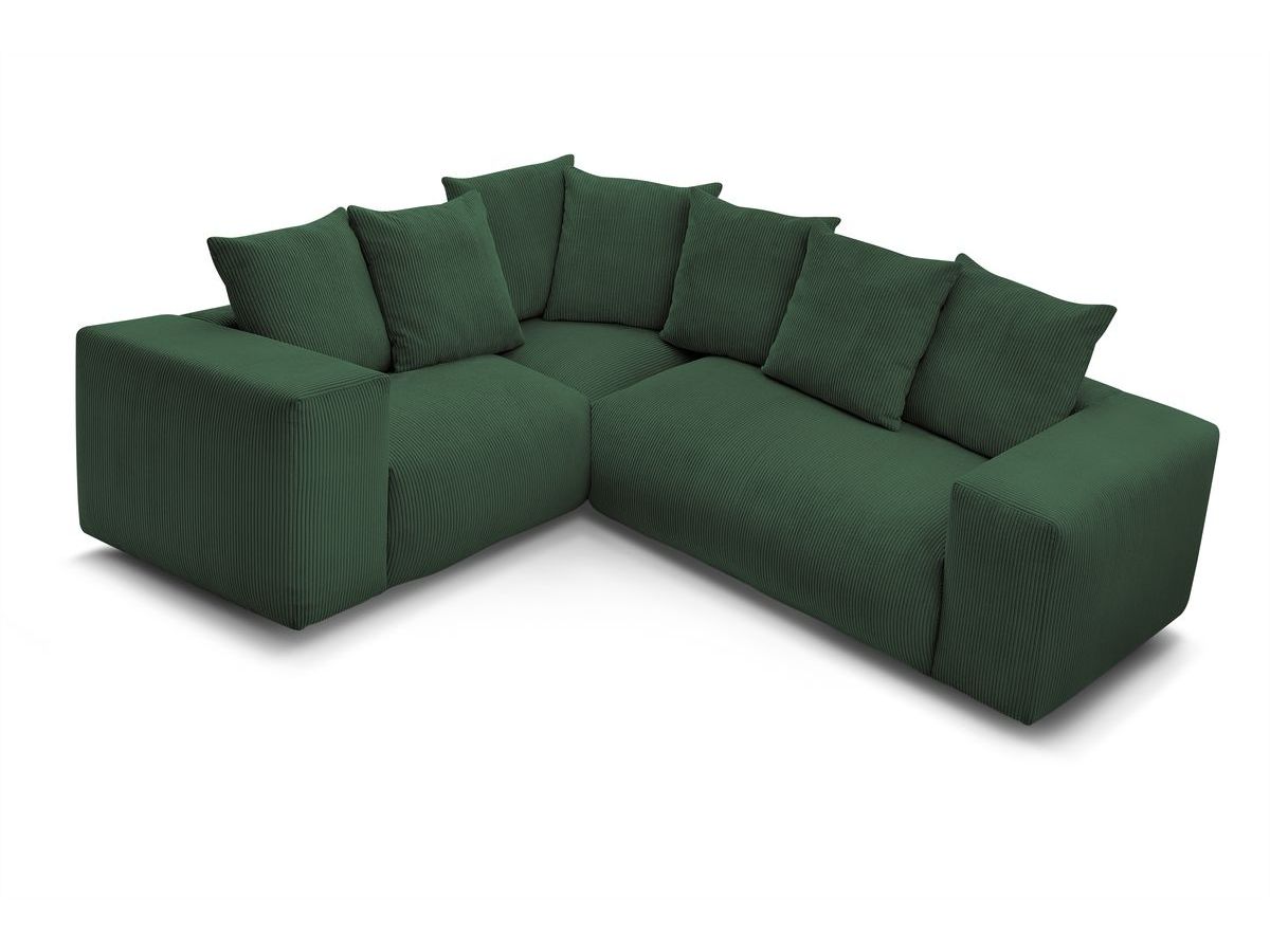 Bobochic Voltaire Ecksofa 268 × 214 cm Cordsamt Grün Ecke links
