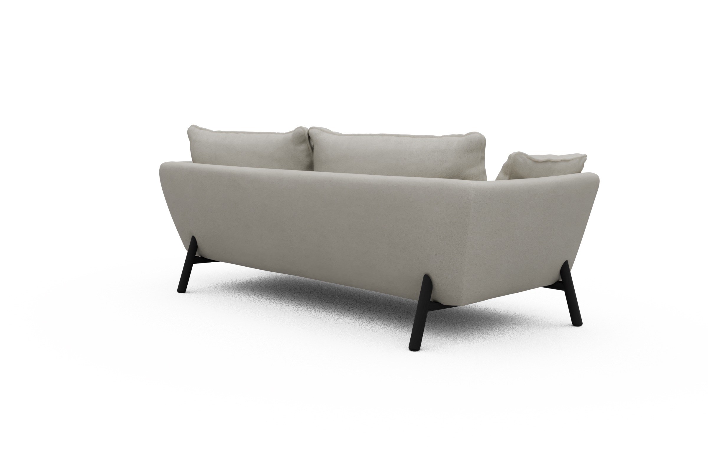 Sofa Emil PREMIUM 3-Sitzer Beinfarbe Eiche Schwarz Denari-Clean-Beige