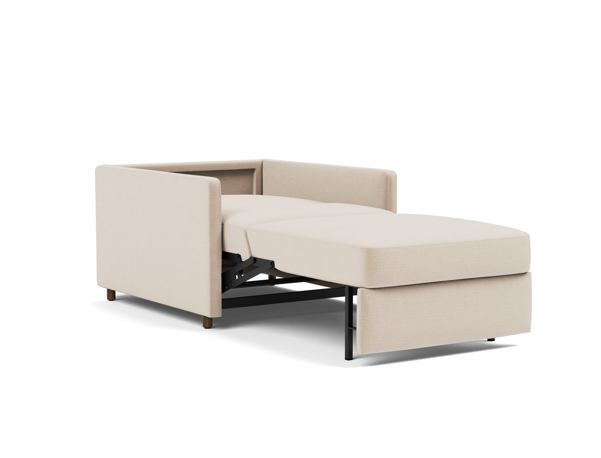 Schlafsessel Neah mit Slim-Armlehnen Chenille Esina 410-Almond-Beige