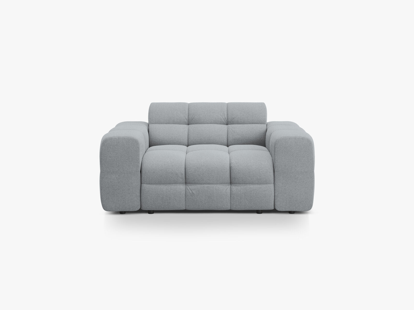 Micadoni Sofa Kendal 2-Sitzer Strukturierter Stoff Platinum