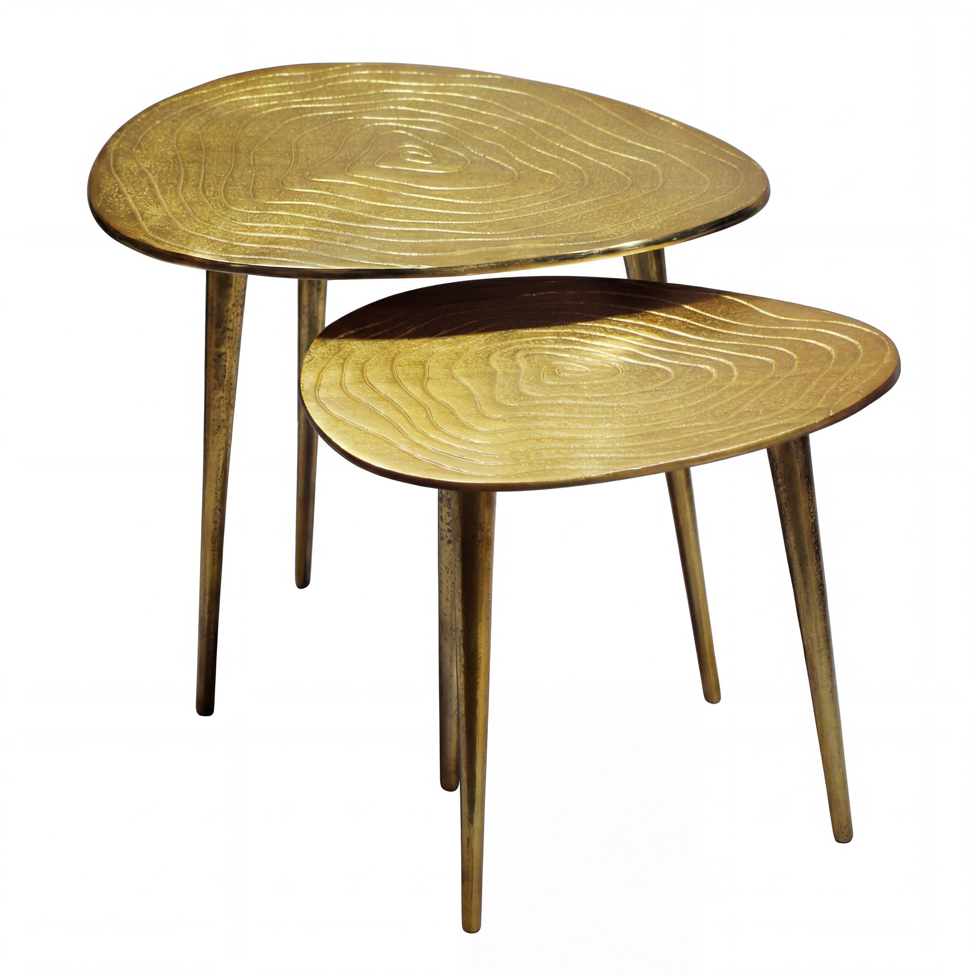 Satztisch 2er-Set Vevelstad Aluminium Gold 49 × 49 × 41 cm