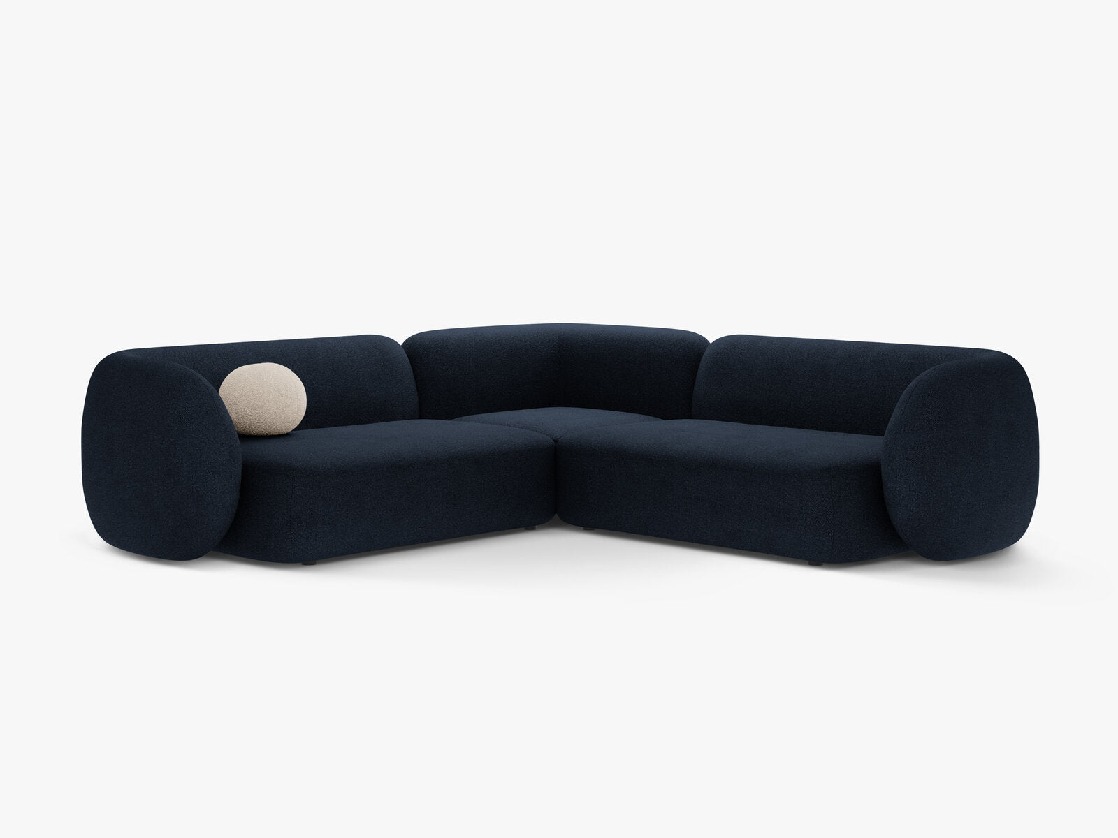 Micadoni Ecksofa Kate 5-Sitzer Boucle Dunkelblau