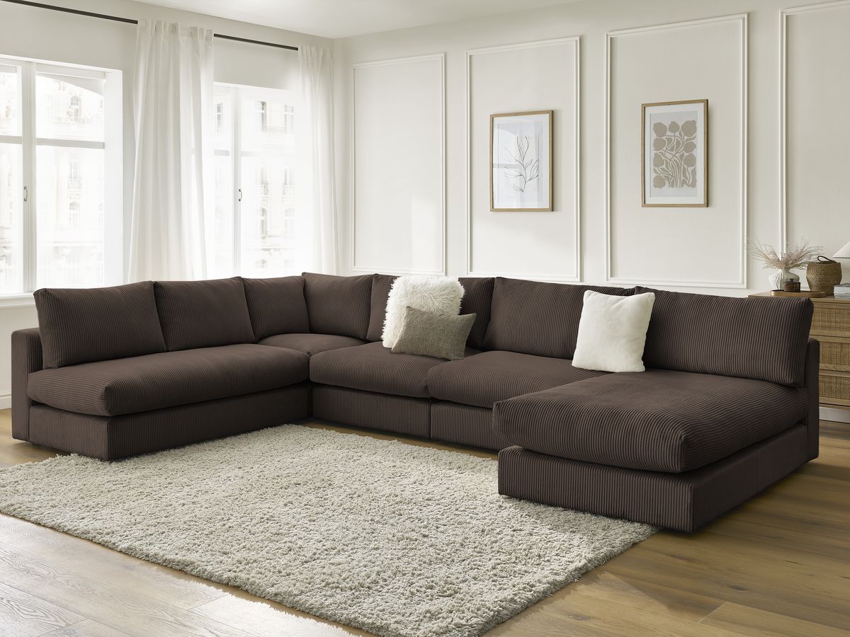 Bobochic Paris Ecksofa Cordsamt Braun