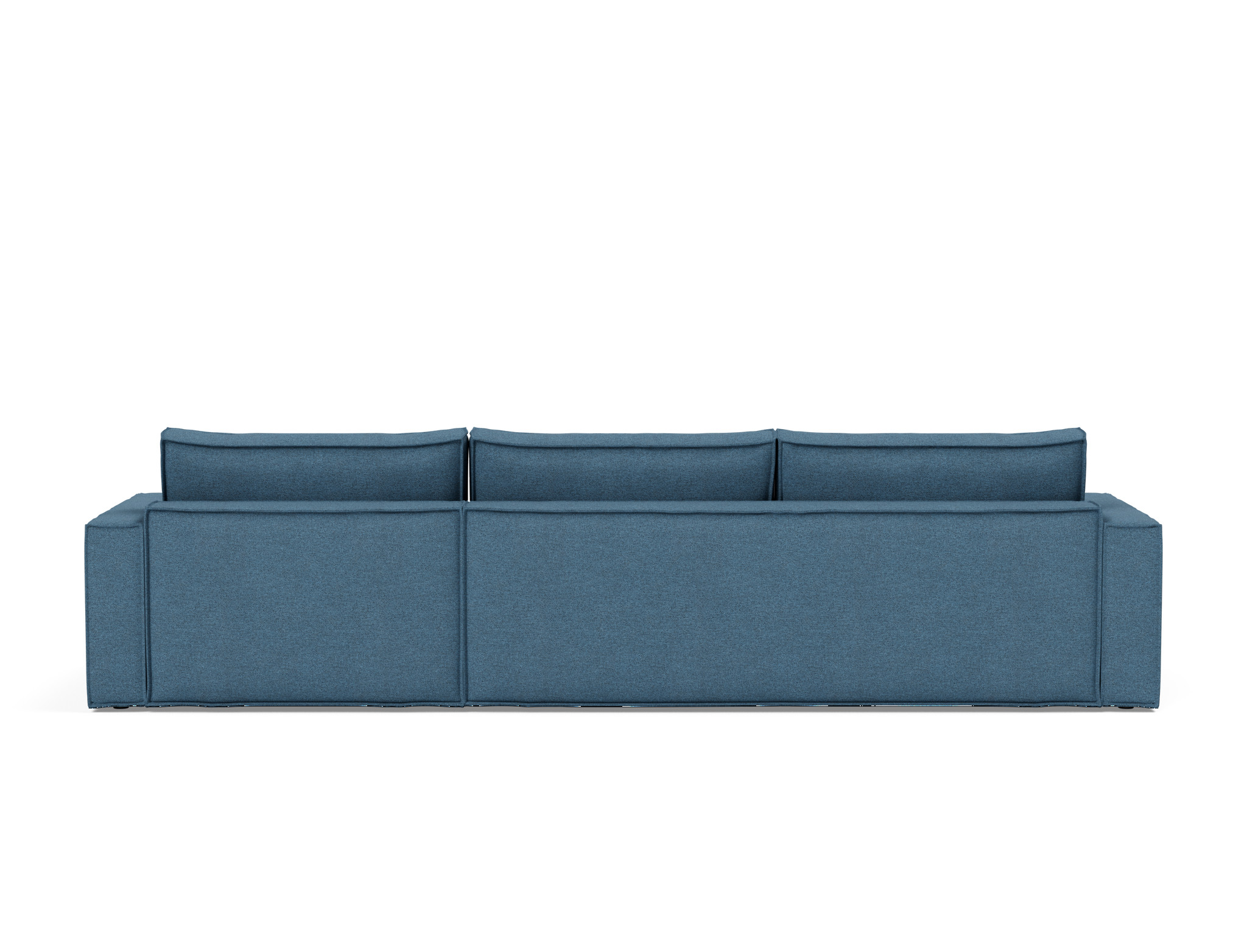 Schlafsofa Newilla mit Chaiselongue Strukturierter Stoff Weda 302-Weda-Blue