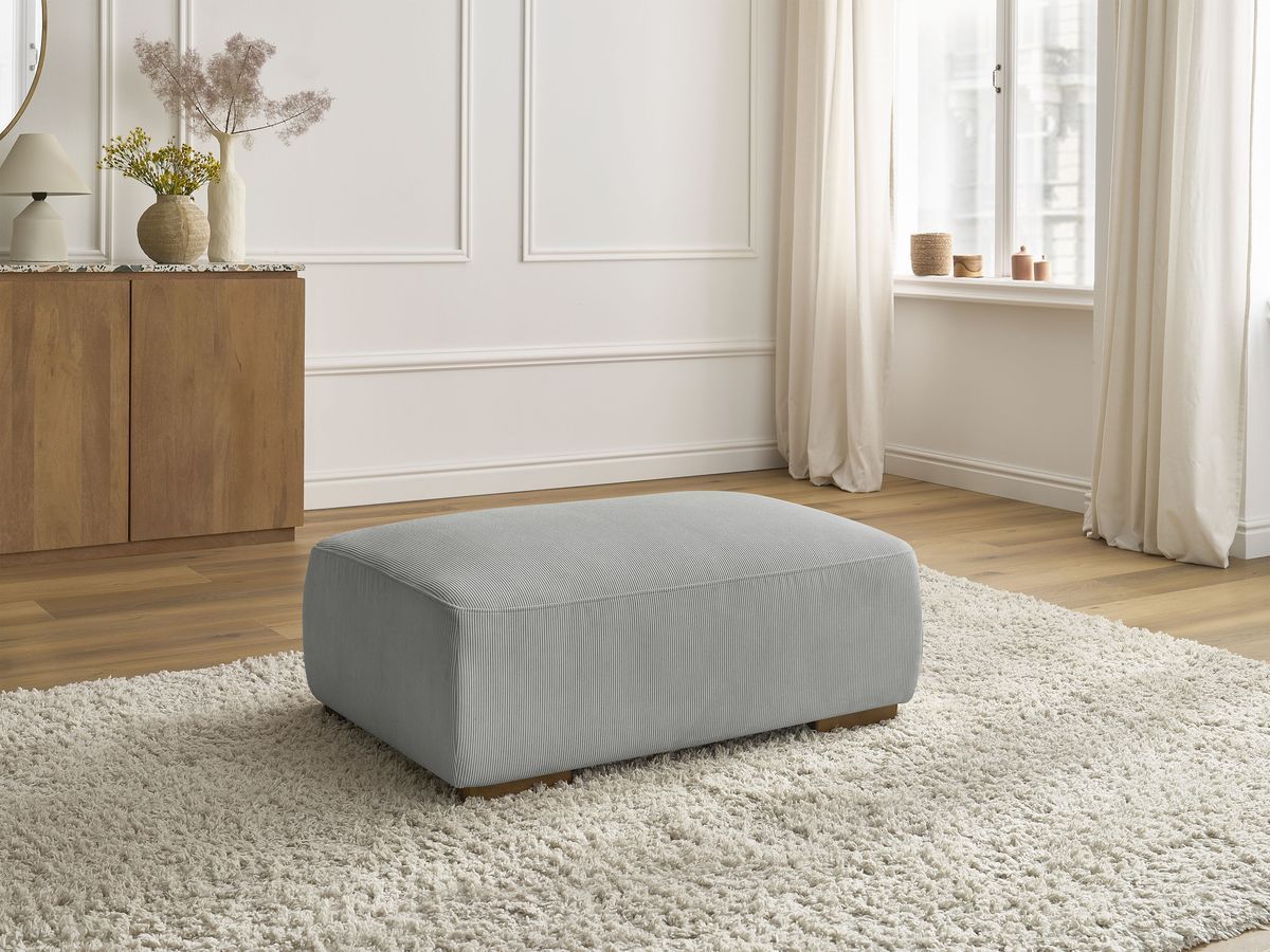 Bobochic Sidonie Pouf Cordsamt Hellgrau