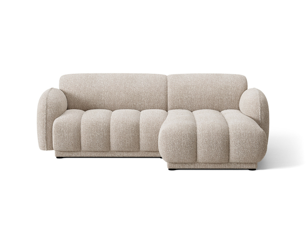 Cosmopolitan Design Ecksofa Bilbao 3-Sitzer kleine Version Boucle Miles Beige Rechts