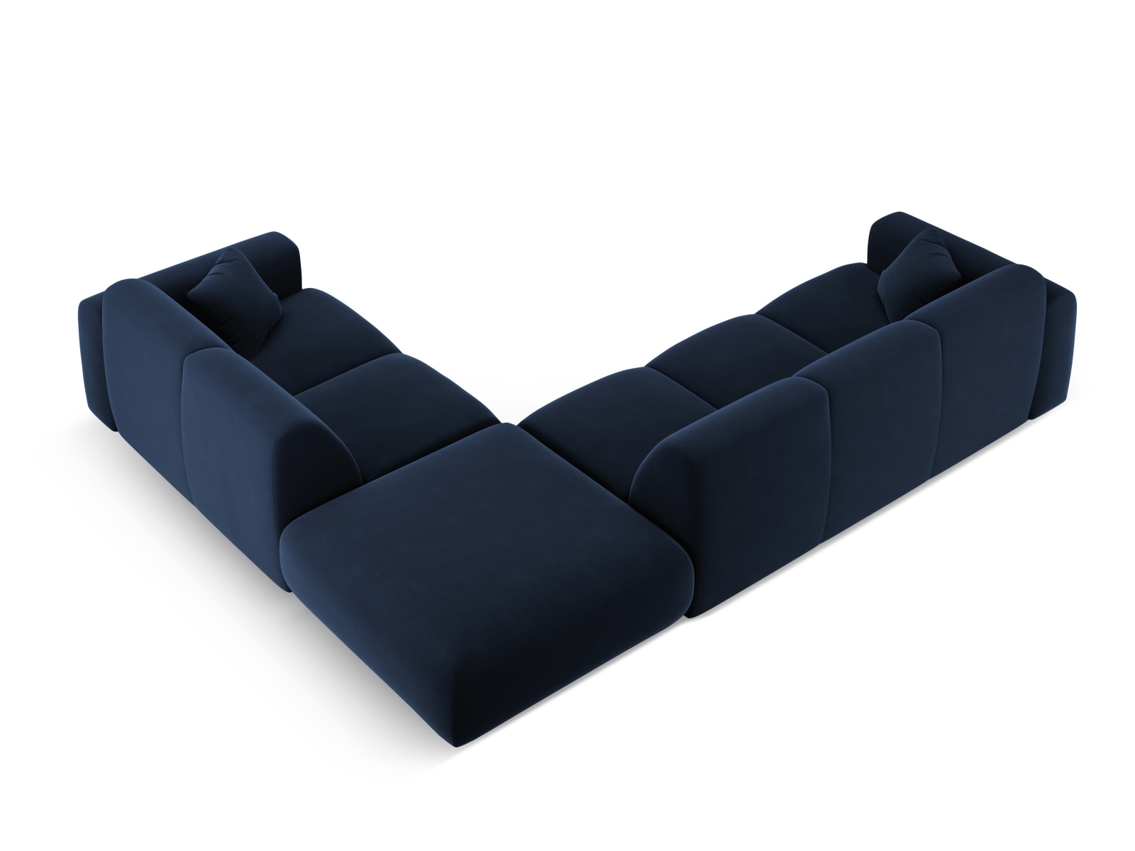 Cosmopolitan Design Ecksofa Nolio 4-Sitzer offen Samt Casino Königsblau Rechts