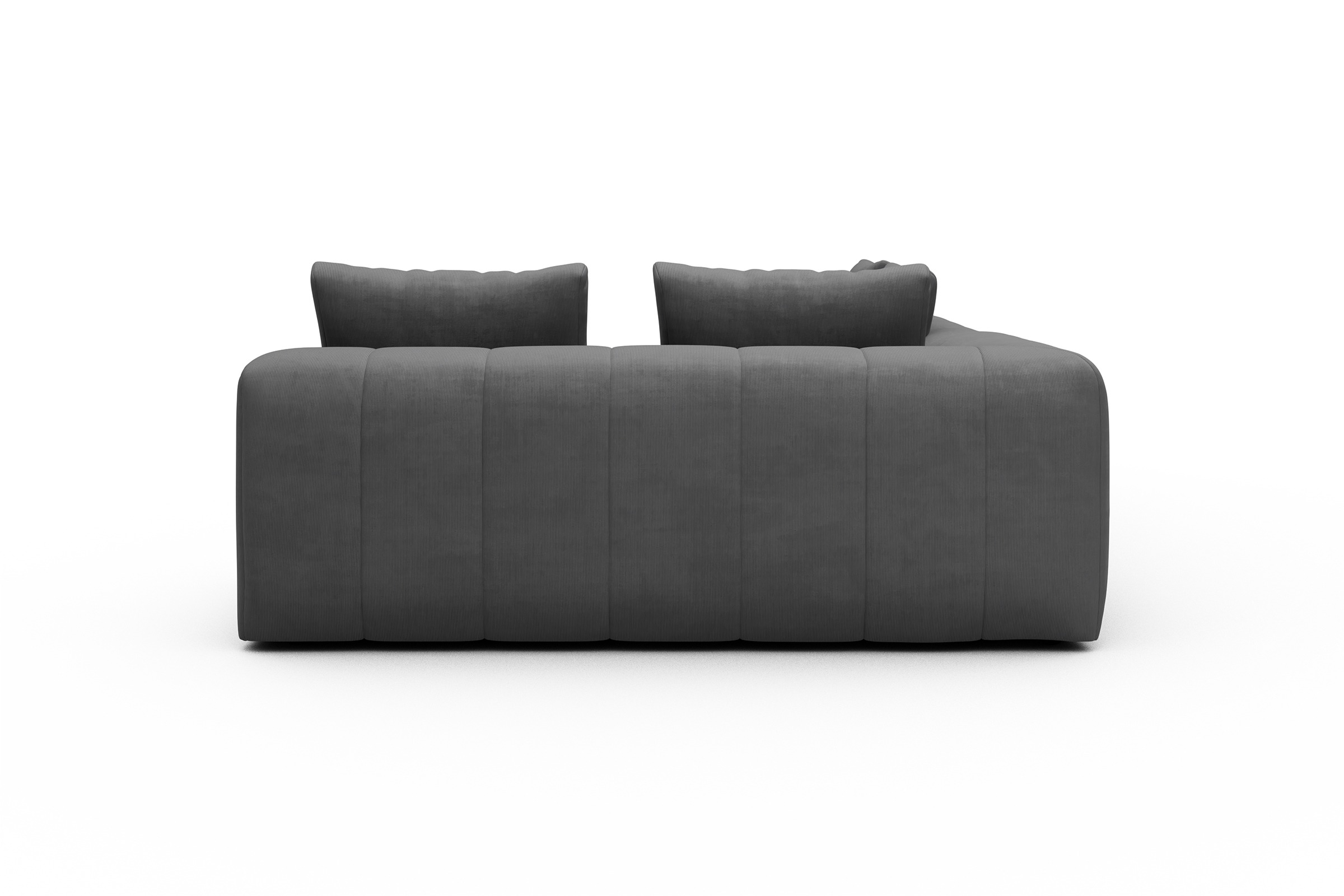 Ecksofa Hugo 2x 2,5-Sitzer Armlehne links Cordufine-Grey