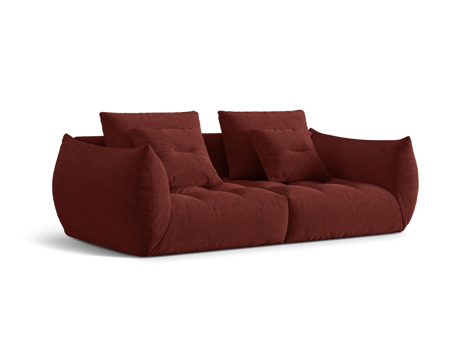 Micadoni Sofa Bloom 3-Sitzer Strukturierter Stoff Rot