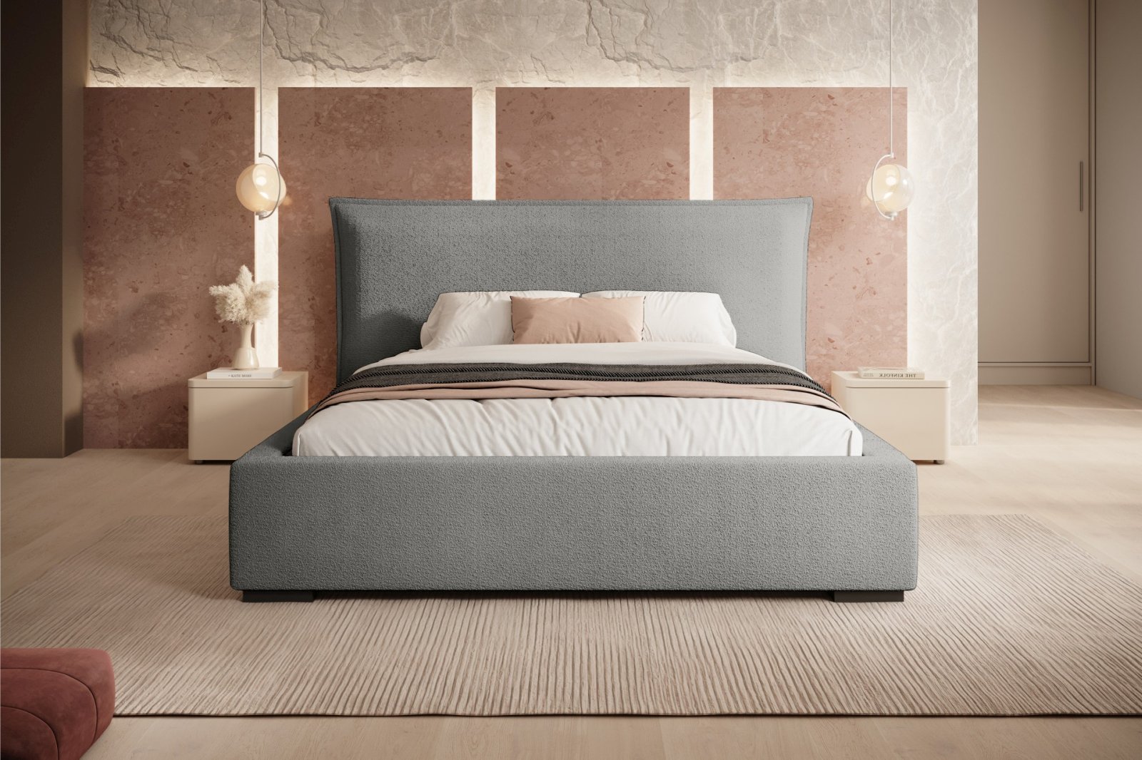 Polsterbett Renoa Boucle 140x200 mit Holzrahmen Quelle 83