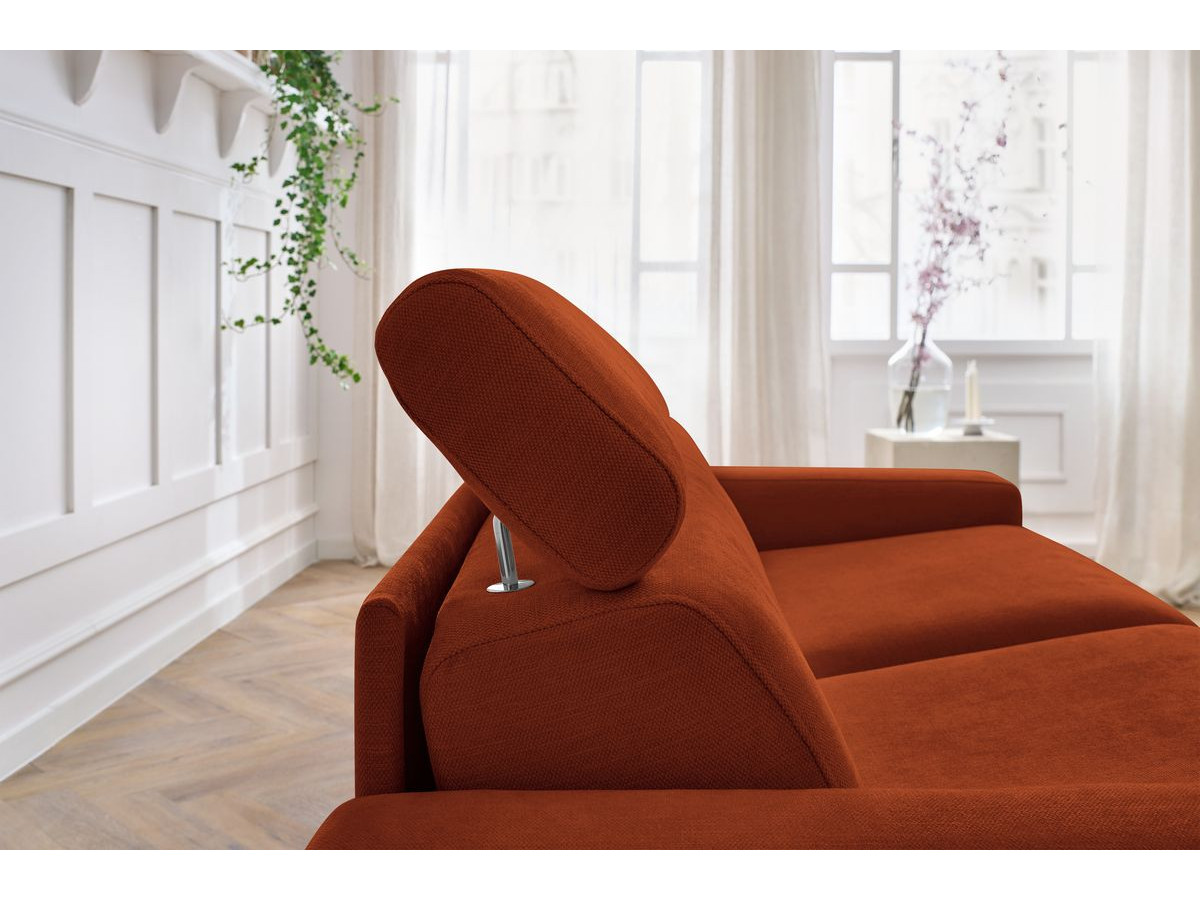 Bobochic Monaco Schlafsofa 3-Sitzer Stoff Orange, Liegefläche 140 × 190 cm