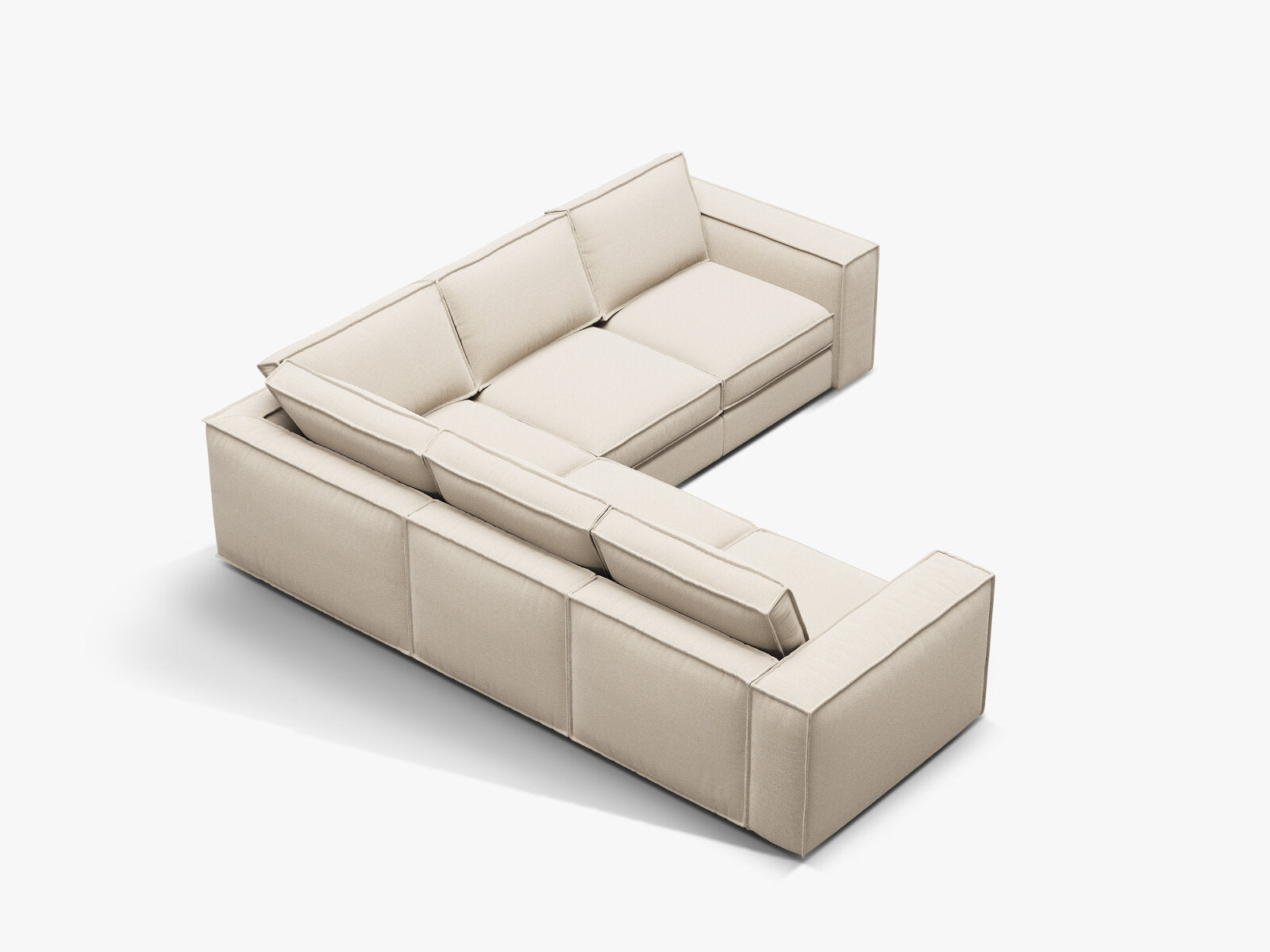 Micadoni modulares symmetrisches Ecksofa Pola 4-Sitzer Beige