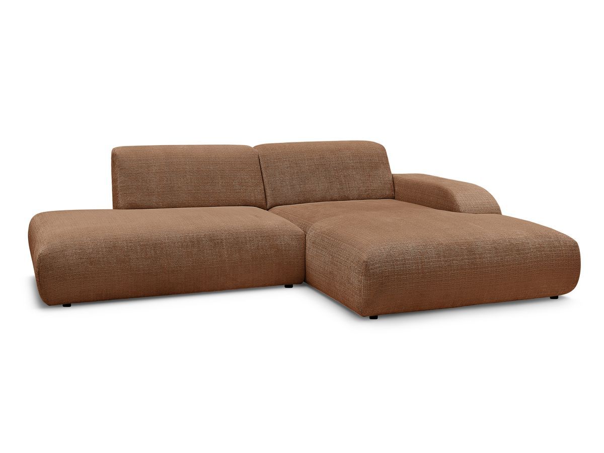 Bobochic Sirius Ecksofa 300 × 170 cm Strukturstoff Orange Ecke rechts