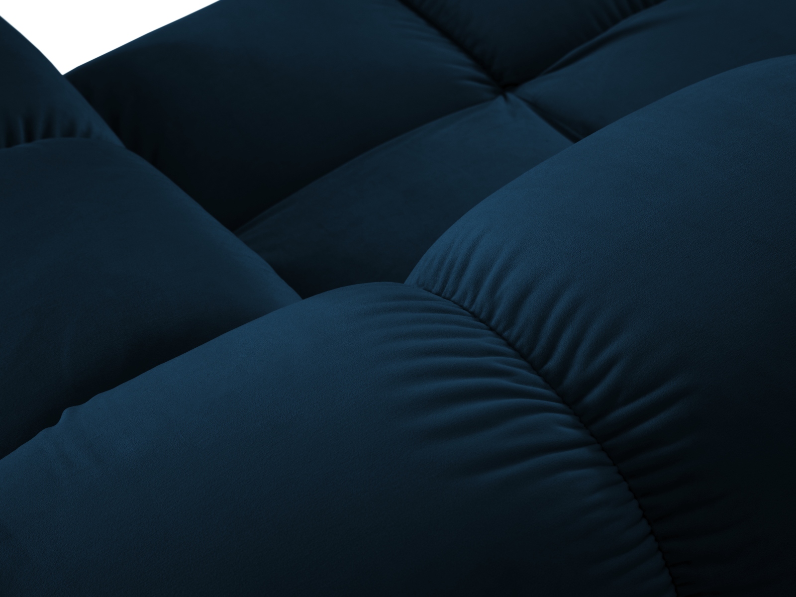 Micadoni Modulares Panorama Ecksofa Bellis 7-Sitzer Links Samt Bluvel Königsblau