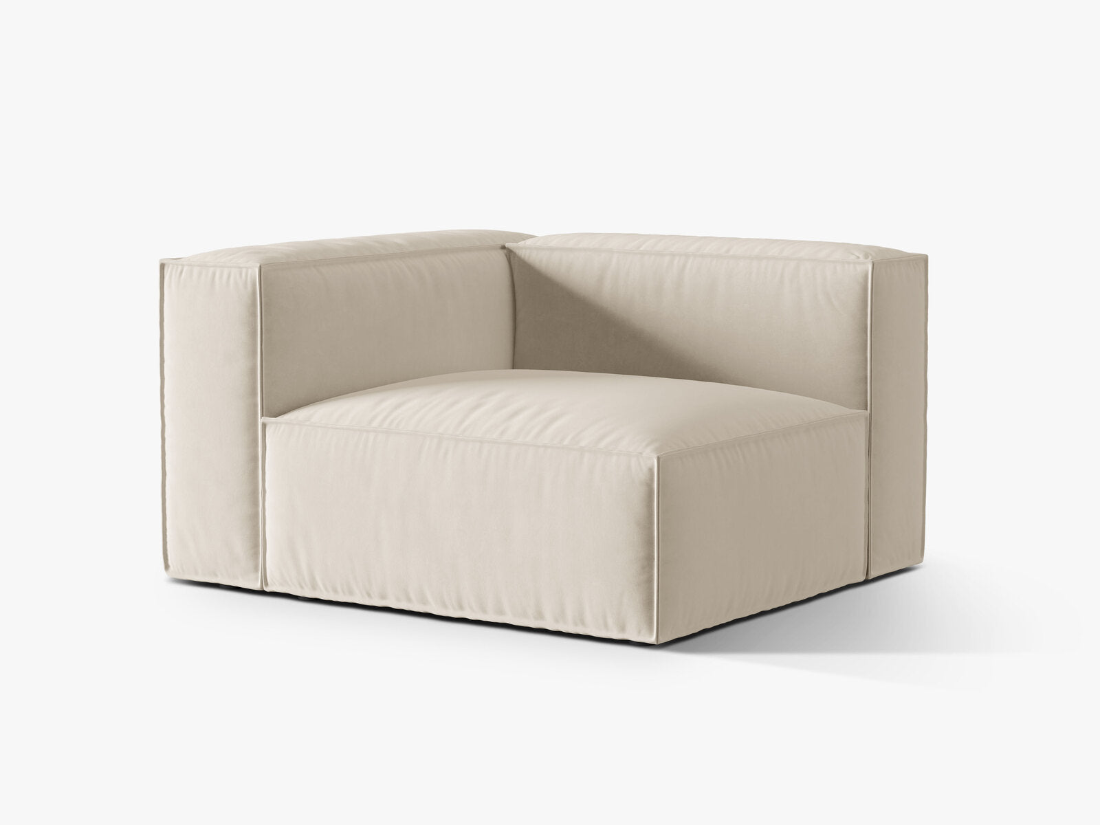 Micadoni Eckmodul Groß Nuria 1-Sitzer Links Samt Beige