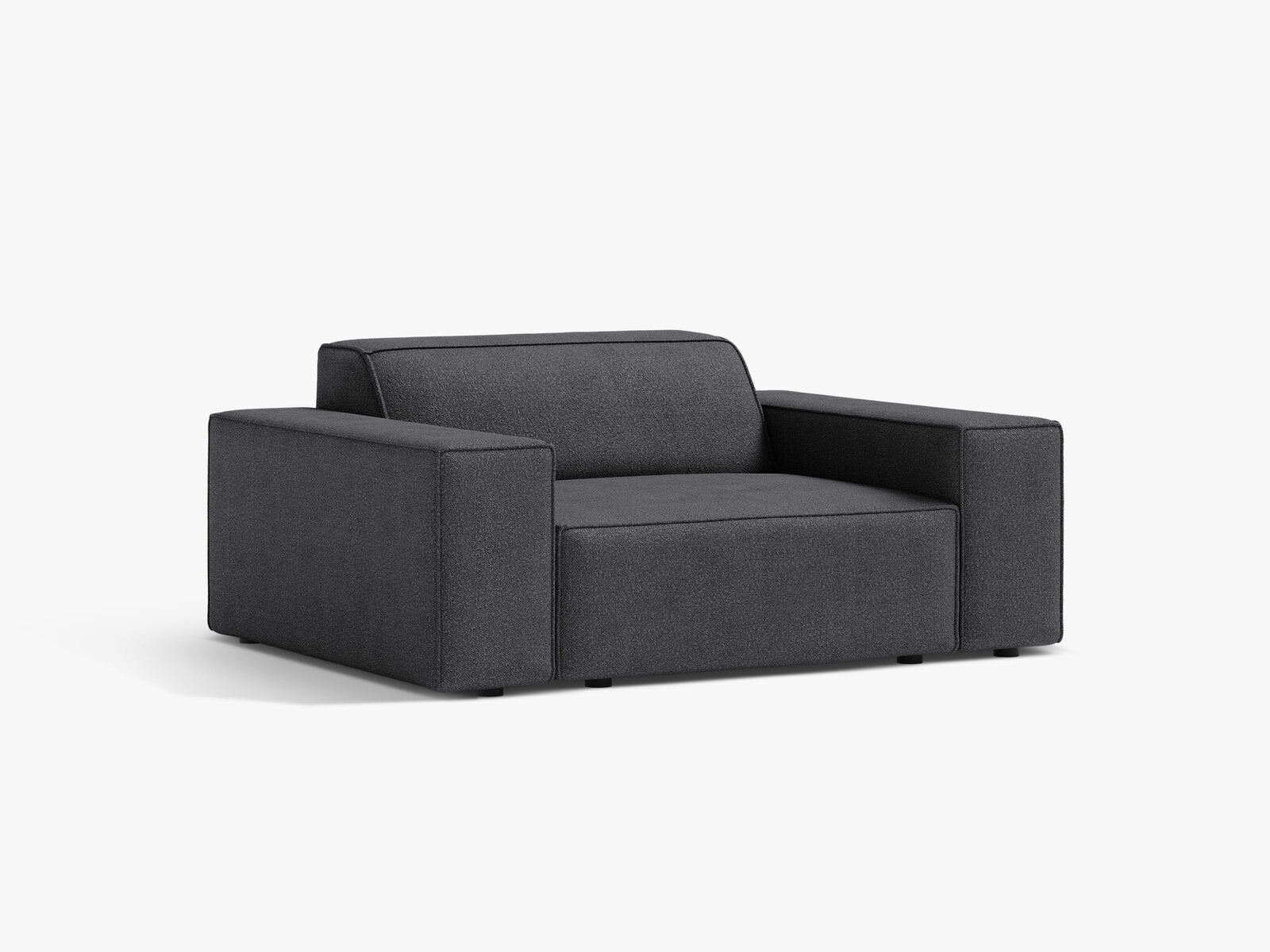 Micadoni Sessel Jodie 1-Sitzer Boucle Baloo Dunkelgrau