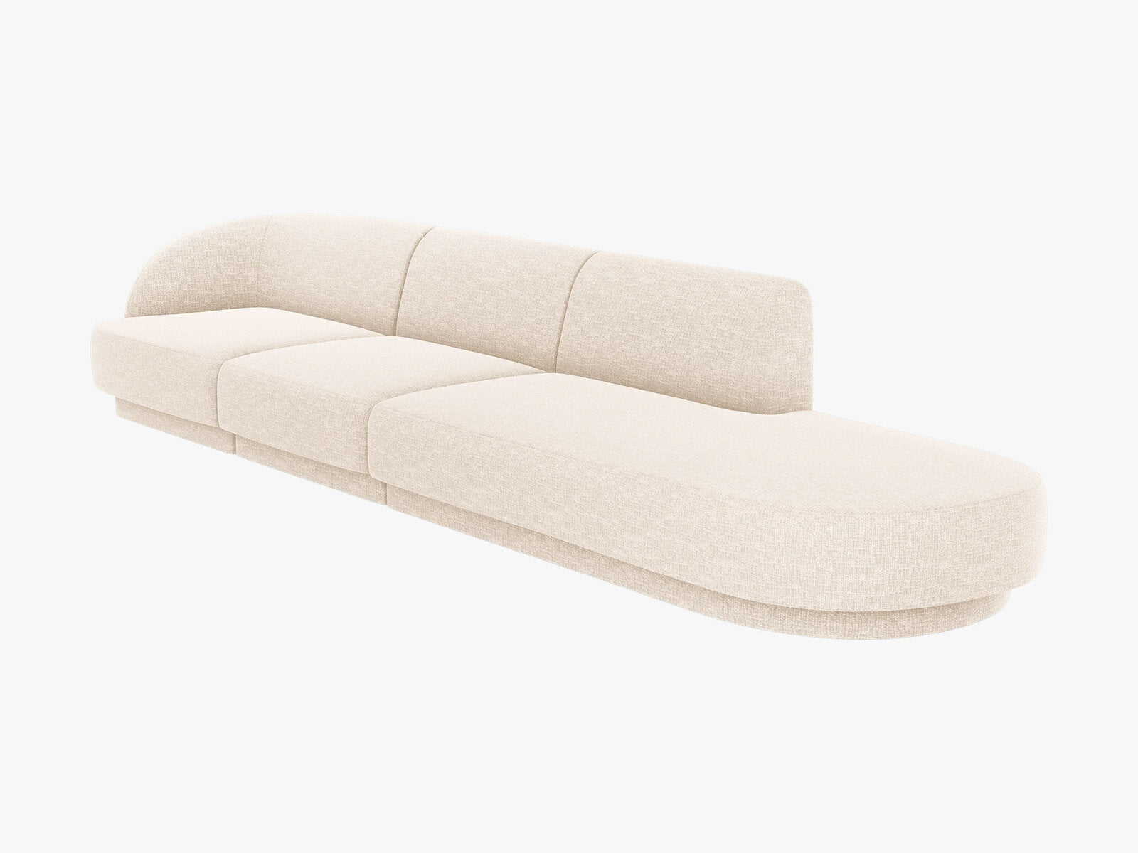 Micadoni Sofa Miley 4-Sitzer Rechts Chenille Haga Helles Beige