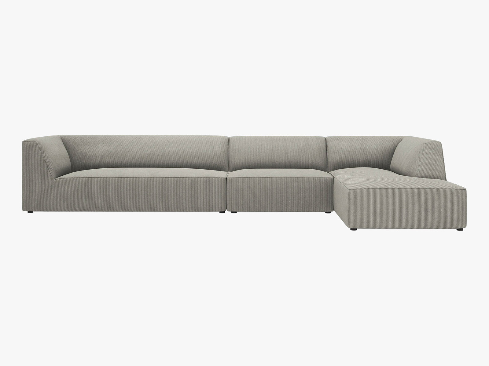 Micadoni Ecksofa Ruby 5-Sitzer Rechts Kord Scala Hellgrau