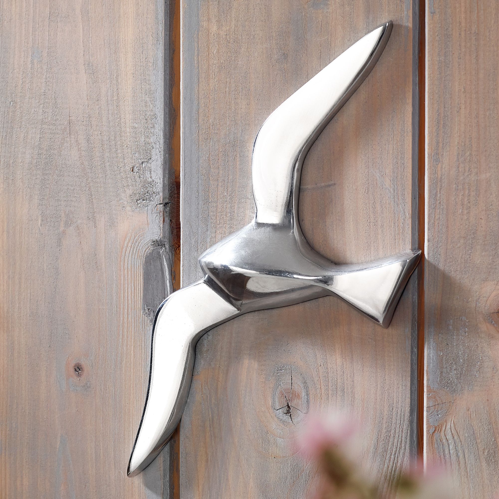 Wandobjekt Maloy Aluminium Silber