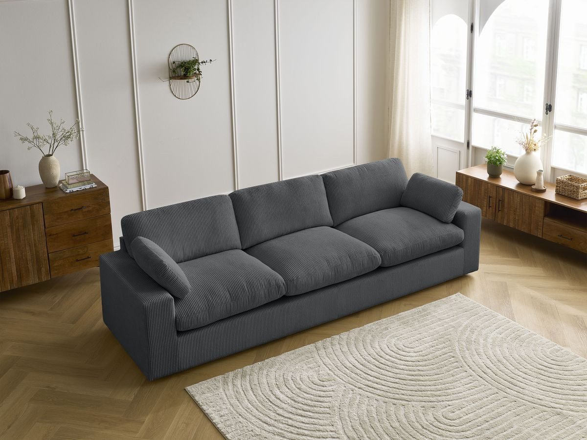 Bobochic Belair Sofa 4-Sitzer Cordsamt Dunkelgrau