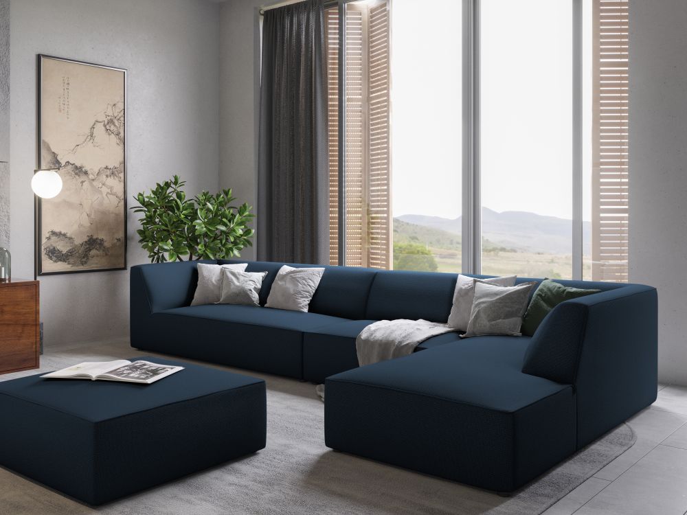 Cosmopolitan Design Pouf Siena Strukturierter Stoff Ottawa Marineblau