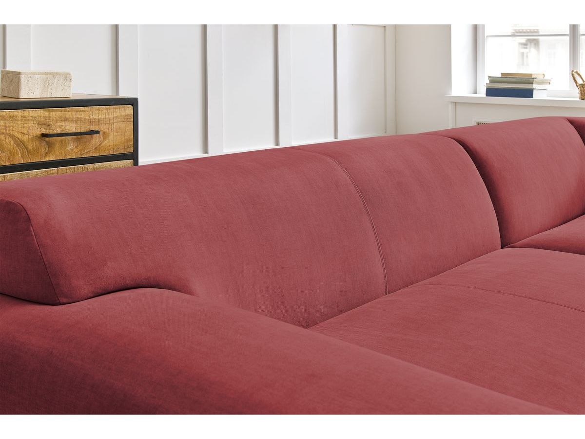 Bobochic Lavena Ecksofa 312 × 220 cm Samt Orange Ecke rechts