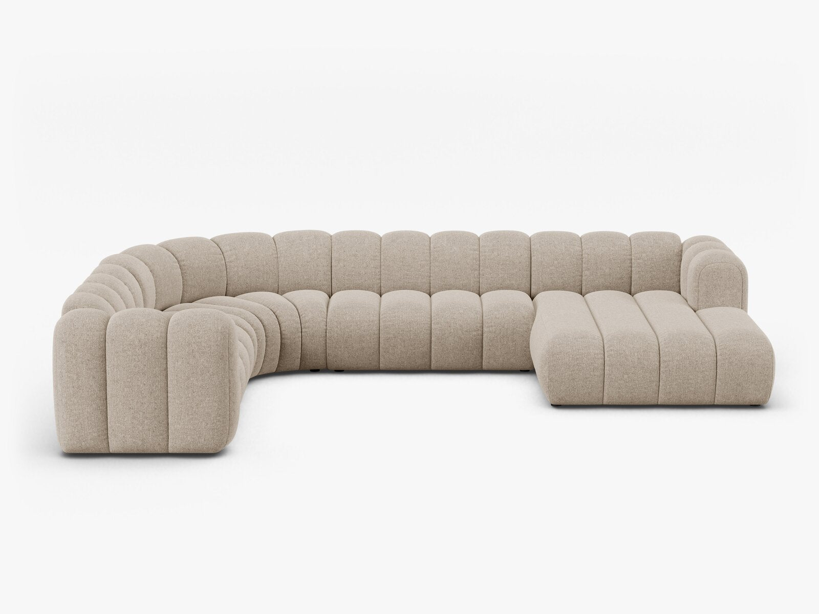 Micadoni Modulares Panorama Ecksofa Lupine 6-Sitzer Links Chenille Eden Dunkelbeige
