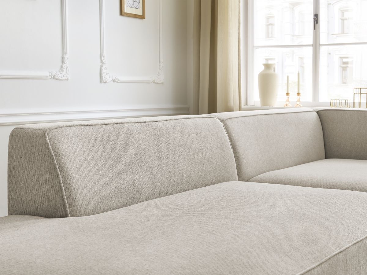 Bobochic Rousseau Ecksofa Melange-Stoff Beige Ecke rechts
