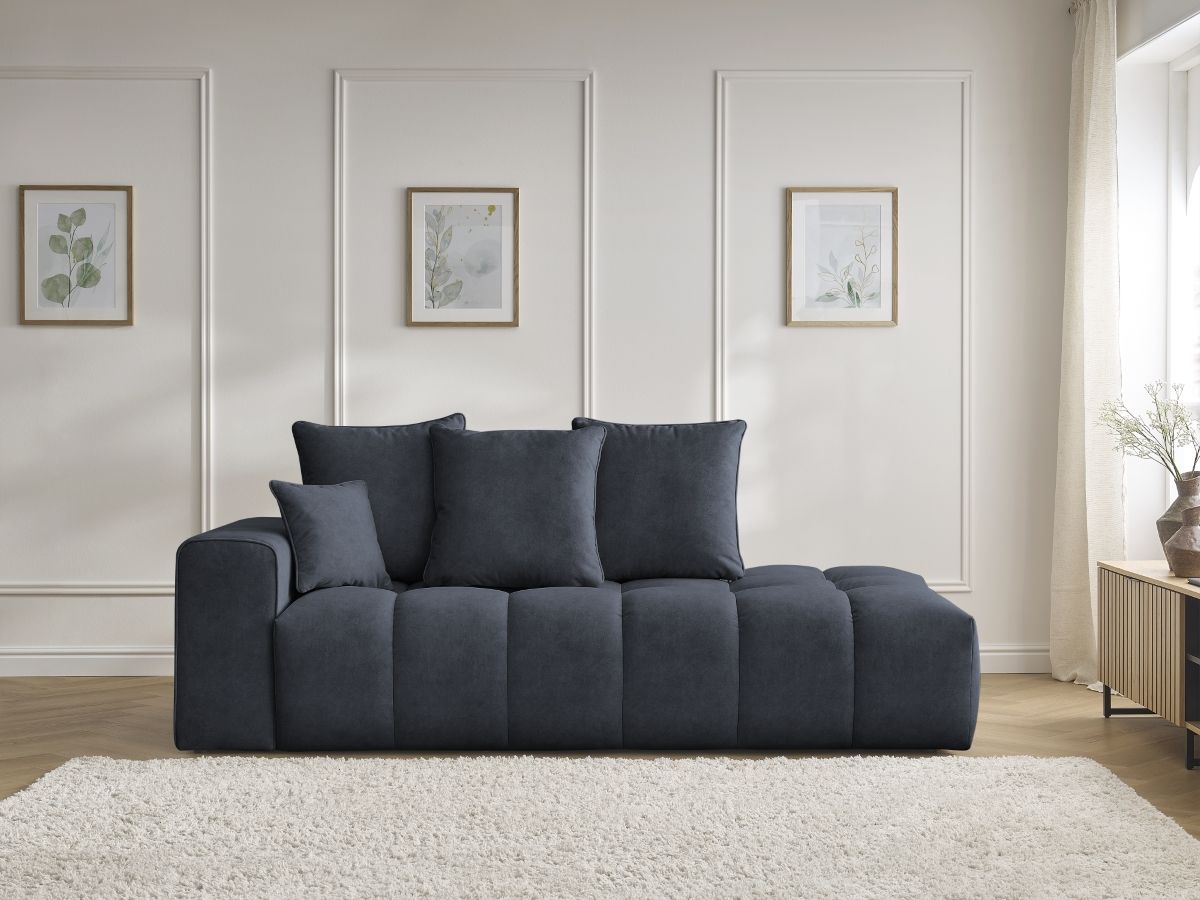 Bobochic Mont-blanc Sofa 4-Sitzer Samt Dunkelblau Armlehne links