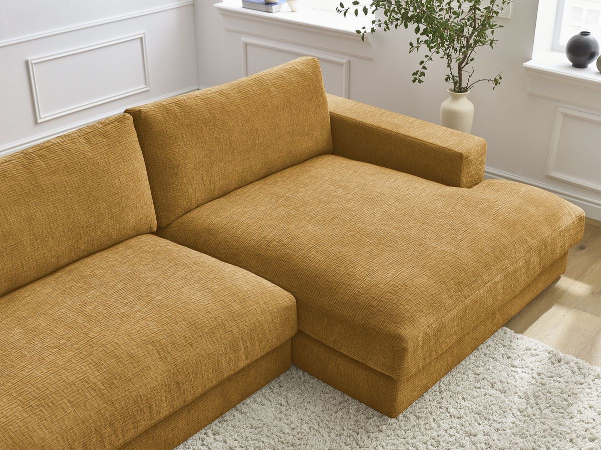 Bobochic Leonard Wohnlandschaft 349 × 159 cm Strukturstoff Gelb